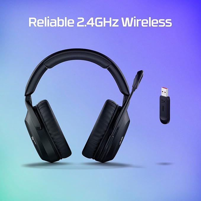HyperX Cloud Stinger 2 - Wireless Gaming Headset – Compatible with PC. Noise-Cancelling Swivel-to-Mute Microphone, Comfortable Memory Foam, UP to 20 Hours of Battery Life (Renewed) - Grade A