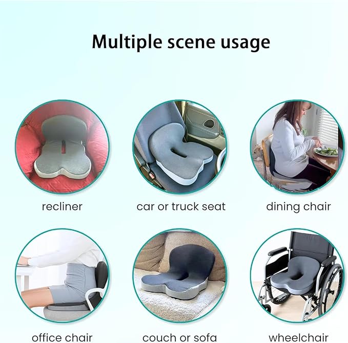 hwqsad 2-in-1 Back and Seat Cushion with Lumbar Support, Ergonomic Memory Foam Seat Cushion,Non Slip Breathable, No Flattening,for Office Chairs/Car/Long Trip/Desk Chair/Gaming (Black)
