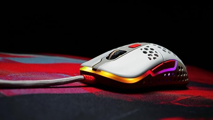 XTRFY M42 RGB, Ultra-Light Wired Gaming Mouse, Cutting-Edge Pixart 3389 Sensor, Modular Casing (2 Sizes incl.) Adjustable RGB Lighting, Retro Edition