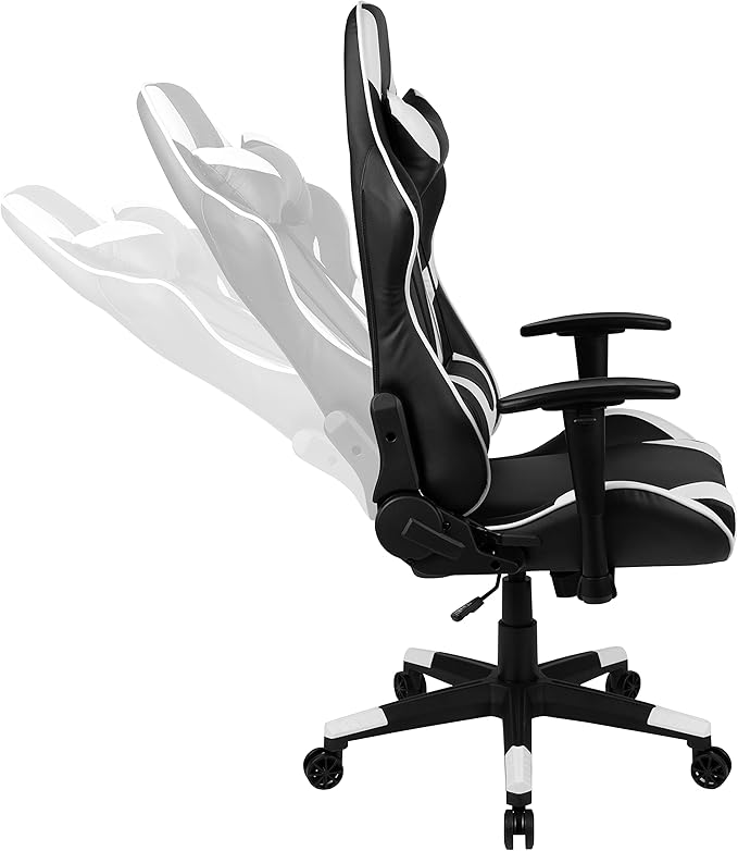 Flash Furniture Black Gaming Desk and Black Reclining Gaming Chair Set with Cup Holder, Headphone Hook & 2 Wire Management Holes