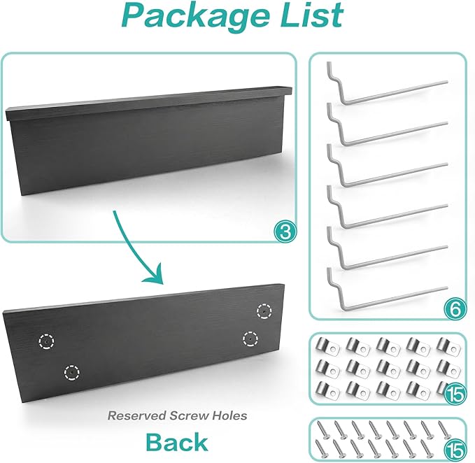Black Pegboard Shelves with Lip, 14" x 4" Peg Board Racks 3Pack Wall Organizer Shelf, 1/4 inch Heavy Duty Metal Brackets Fit All Pegboards, Display Craft Garage Workbench Office Shelving Accessories