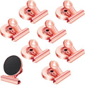 8 Pack Refrigerator Magnets Fridge Magnets Magnetic Clips Perfect for Refrigerator Whiteboard Magnets Photo Displays Home School UseHeavy Duty Magnetic Clips (Rose Gold)