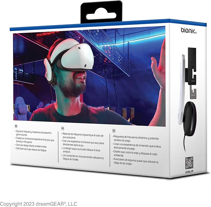 Bionik Mantis Attachable VR Headphones: Compatible with PlayStation VR2, Adjustable Design, Connects Directly to PSVR, Hi-Fi Sound, Sleek Design/PS4/PS5