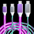 2 Packs USB C to USB C Cable 3A Light Up C to C Cable LED C to Type C Fast Charging Cord for Samsung Galaxy S23 S22 S21 S20 Ultra, i-Phone 15 Pro Max Plus, iPad mini Pro Air(3.3FT,Colorful&Purple)
