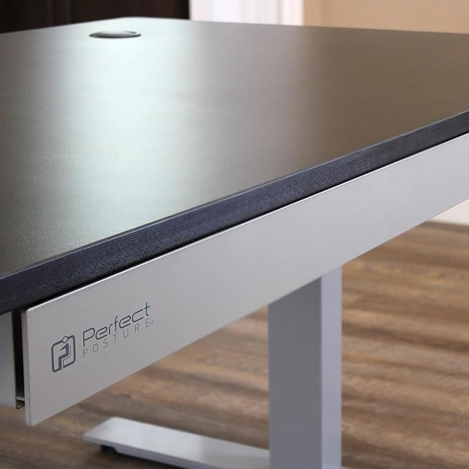 PERFECT POSTURE Under Desk Storage Drawer With Lock – Slim Pen & Pencil Drawer for Regular & Sit-Stand Standing Desks, Gray (33” x 7.5”)
