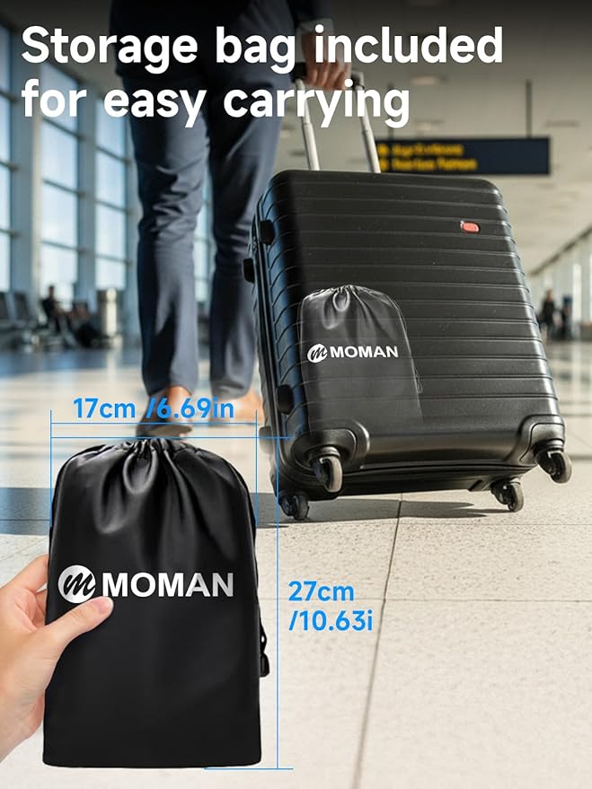 Moman Foot Hammock for AirplaneTravel Footrest with Upgraded Cotton Pad for Long Flights Office Car Under Desk Portable Leg Rest Swing for Adults 2 Pack