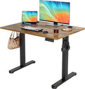 YDN Electric Standing Desk with Cable Management – Rustic Brown (40")
