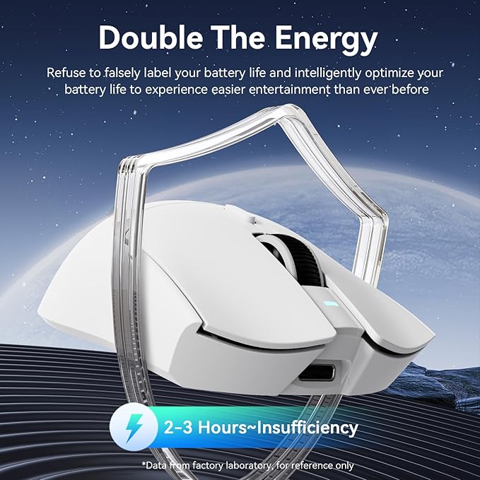 X1 Superlight Wireless Gaming Mouse with RGB Magnetic Charging Dock, BT/2.4G Wireless/Wired Gaming Mouse, PAW3395PRO Gaming Sensor, 40000DPI, Tape, 53g Office Mice for PC/Mac/Win/Xbox (White)