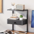 VENNQD Clamp On Desk Shelf, 2-Tier Desktop Organizer, Wood Desktop Supplies Tabletop Book Storage Rack with Adjustable Shelves for Table Working and Gaming Accessories, Black