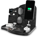 BarvA Wood Docking Station | Phone Stand & Desk Organizer | Night Stand Charging Station & Phone Holder | Compact Nightstand Organizer for Men's Accessories | Ideal Gifts for Men