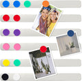 ZDZBLX Magnetic Board Strips, Frameless Stainless Steel Iron Bulletin Bar with Strong Adhesive Backing, Memo Board Magnet Board Strip for Wall, Office, School,Home,10 Colorful Magnets Included, 6-Pack