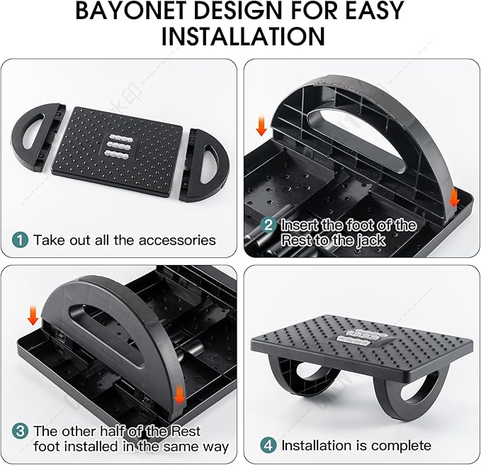 Foot Rest for Under Desk at Work - Ergonomic Foot Stools for Under Office Desk - Rocking Footrest with Roller Massager - Leg Rest for Chair, Computer Gaming - Promote Leg Circulation