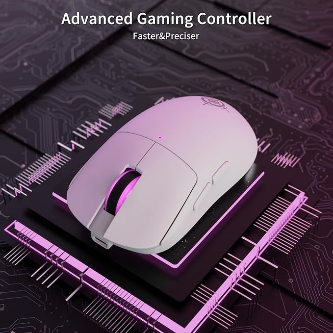 ATTACK SHARK×Magic-Refiner G6 Wireless Gaming Mouse Tri-Modes Connection 2.4G/BT/USB-C 24000 DPI 1000Hz Polling Rate with Anti-Slip Grips,750mAh Battery Gaming Mice for Laptop/PC/Mac Gamer White