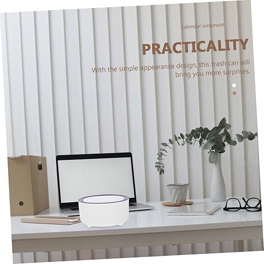 Slim Desktop Waste Bin Press-Type Garbage Can Trash Can for Home Office Car