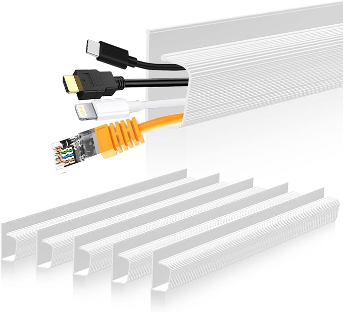 Cable Management Under Desk J Channel - Neat and Easy Cord Organization Solution