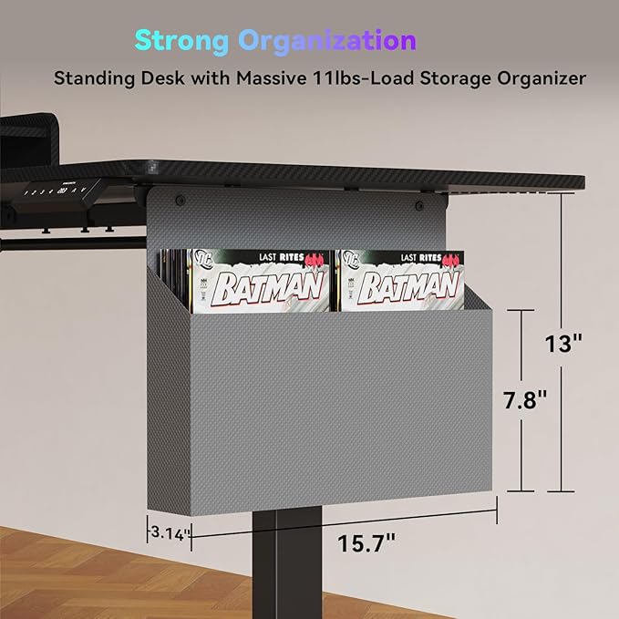WALKINGDESK 63 Inches Height Adjustable L Shaped Standing Desk with 2 Drawers and Keyboard Tray, Electric Sit to Stand Home Office Comupter Table, Ergonomic Corner Gaming Desk, Black