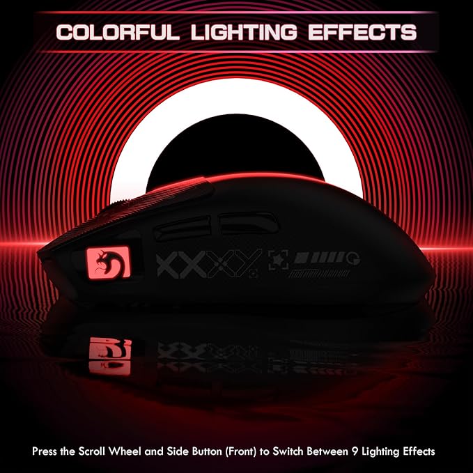 ATTACK SHARK × MAMBASNAKE M4 Wireless Gaming Mouse, 24000 Adjustable DPI PAW3311 Optical Sensor, Programmed Buttons, 52g Lightweight Ergonomic Computer Mice 2.4G/BT/USB-C for PC/Mac-Black&Griptape