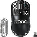 ATTACK SHARK X3MAX Wireless Gaming Mouse,PixArt PAW3950 Gaming Sensor,Up to 42K DPI,100 Million Micro,49g Lightweight Tri-Mode(BT5.2/2.4Ghz/Wired) Mice with Coiled Cable-Black&Tape
