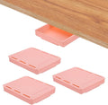 PATIKIL Under Desk Drawer, 4 Pcs Under Table Storage Self-Adhesive Attachment Drawers Organizer for Pens Standing Desk Office Studio Home, Pink, Large