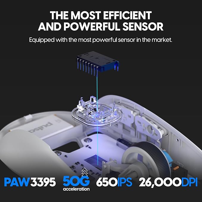 Pulsar Gaming Gears X2V2 Mini Wireless Gaming Mouse, Ultra Lightweight 1.80 oz (51 g), Symmetrical, Optical Switch, 2.4 Ghz 1 ms, 26000 DPI, PAW3395 Sensor (Mini, Wireless, White) (Renewed)