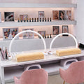 2pcs Half Moon Light for Nail Desk 20 Inch and 24 Inch Half Moon Lamp Portable Ring Light for Eyelash Extensions Suitable for Nail Beauty Crafts Sculpture, Brightness Adjustable