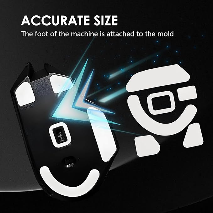 2 Pack V3 X HyperSpee Wireless Esports Gaming Mouse Feet Sliding Stickers, Mice Glass Skates Pad, Replacement Glide Stickers for Smooth Control and Precision on Any Gaming Surface (White PTFE)