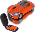 elec Space Wireless Mini Mouse with Case - Cute Sports Car Shape, Lightweight & Portable, 10m Range, Plug and Play (Orange)