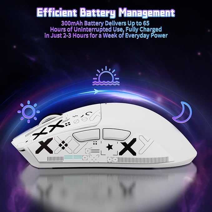 ATTACK SHARK X11SE Lightweight Wireless Gaming Mouse, 59g Tri-Mode BT/2.4G Wireless/Wired Gaming Mouse, PixArt PAW3311 Gaming Sensor, 22000 DPI, Office Mice with Tape for PC/Xbox/Win/Mac (White)