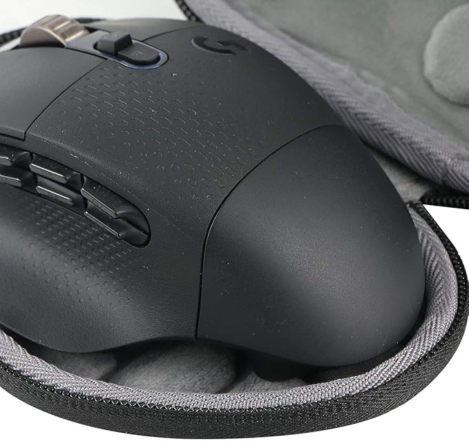 co2CREA Hard Travel Case Replacement for Logitech G604 Lightspeed Wireless Gaming Mouse (Black Case)
