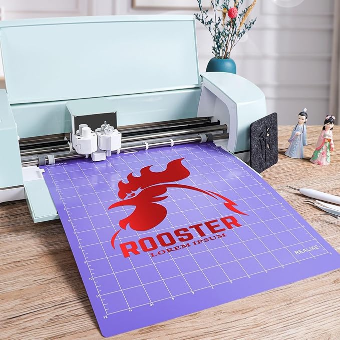REALIKE StrongGrip Cutting Mat Compatible with Cricut Maker 3/Maker 4/Maker/Explore 3/4/Air 2/Air/One (12x12 Inch 5 Mats), Purple Strong Grip Adhesive Sticky Cutting Mats for Crafts