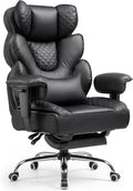 COMHOMA Big and Tall Office Chair with Upgrade Footrest, Heavy Duty Gaming Chair High Back Executive Chair with Spring Lumbar Support for Lower Back Pain Relief, 150°Reclining Adjustable Armrests