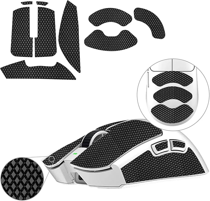 TALONGAMES Mouse Anti Slip Grip Tape Compatible with Razer Viper V3 Pro/Viper V4 Pro Gaming Mouse, Palm Sweat Absorption, Thin 0.5mm, Cut to Fit, Easy to Apply, Mouse Skin