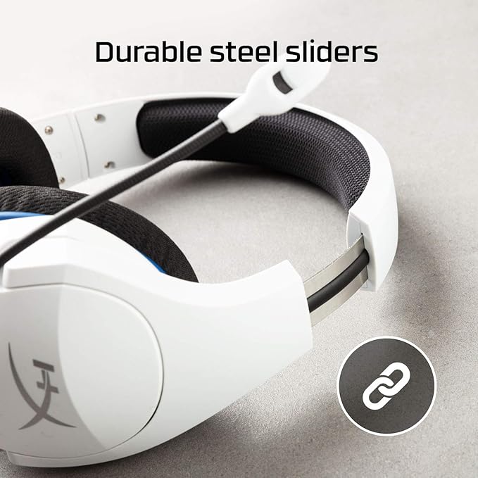 HyperX HHSS1C-KB-WT/G Cloud Stinger Core – Wireless Gaming Headset, for PS4, PS5, PC, Lightweight, Durable Steel Sliders, Noise-Cancelling Microphone - White