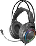 Mars Gaming MH124 FRGB Rainbow Gaming Headphones, Ergonomic Design, Flexible Microphone, Volume Control, Windows, Linux, Mac, PS4, PS5, Xbox One, Xbox Series X|S, Switch, Switch 2, Black