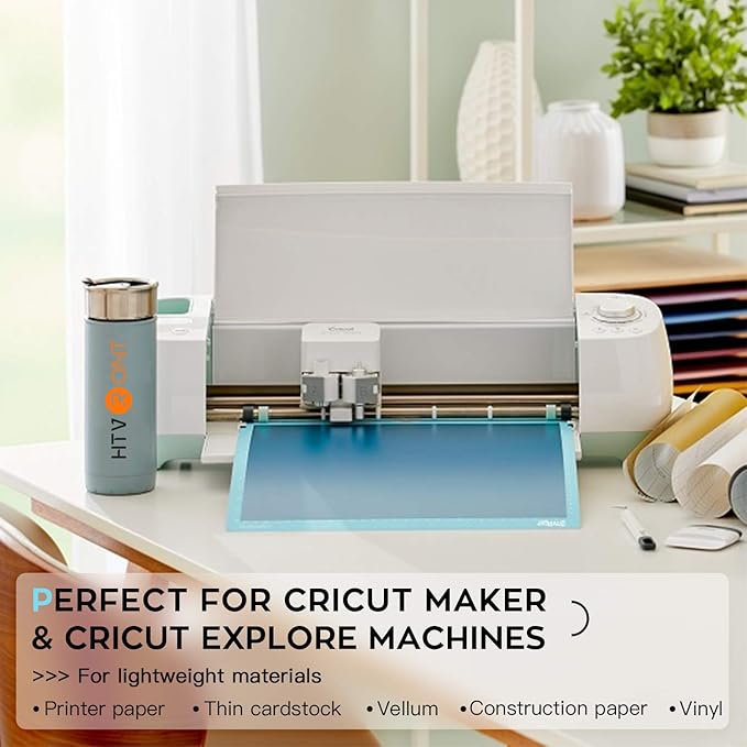 HTVRONT Light Grip Cutting Mat, 6 Pack Cutting Mat 12x12 Compatible with Cricut Maker 3/Maker 4/Maker/Explore 3/4/Air 2/One, Light Adhesive Sticky Quilting Cutting Mats Replacement Accessories