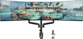 WALI Triple Monitor Mount for 13-27 inch Screens, Adjustable 3 Monitors Desk Mount with Swivel, Tilt, Clamp & Grommet Kit, Triple Monitor Stand for Desk, VESA 75x75/100x100mm (GSDM003), Black