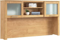 Bush Home 60-Inch Desk Hutch, Office Storage Organizer with Shelves, Cubbies and Frosted Glass Doors for Computer Desk, Home Office Furniture, Somerset Collection, Maple Cross