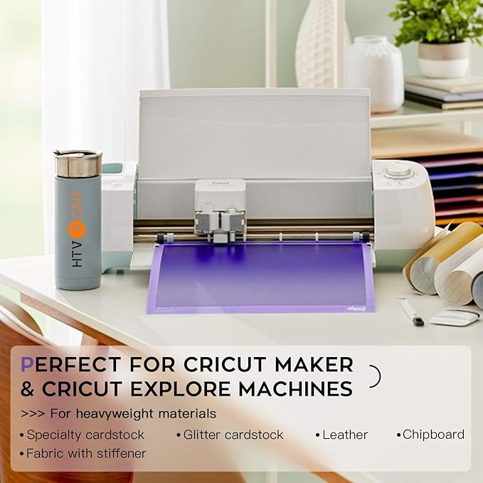 HTVRONT Strong Grip Cutting Mat, 3 Pack Cutting Mat 12x12 Compatible with Cricut Maker 4/Maker 3/Maker/Explore 4/3/Air 2/One, Strong Adhesive Sticky Quilting Cutting Mats Replacement Accessories