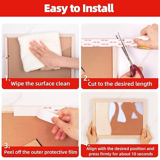 3M Double Sided Tape Heavy Duty 1in X 9.85ft, Heavy Duty Removable Mounting Tape for Wall, White Sticky Foam Tape, Picture Hanging Strips & Poster Hanger, Waterproof Adhesive Strips, Carpet Tape