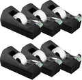 Transparent Tape with Dispenser 6 Pack Tape Dispensers Desk unweighted Non Skid Base Desktop Dispenser Bulk for Office Home School