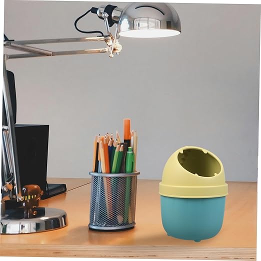 Operitacx Recycling Bin Lid Small Waste Basket Lid Countertop Waste Can for Kitchen Desk