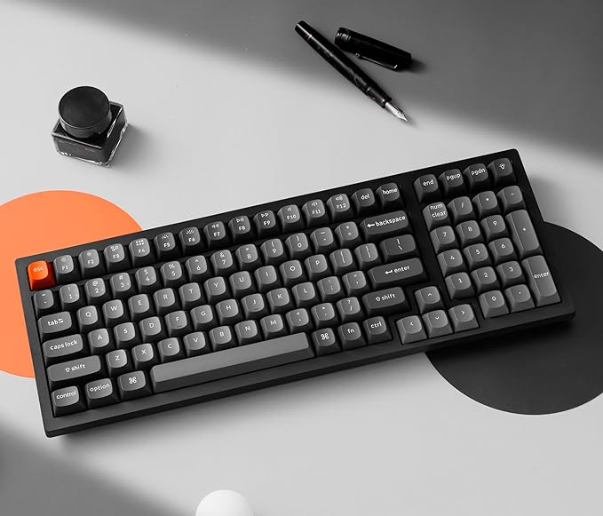 Keychron K4 Max QMK Wireless Custom Mechanical Keyboard, 96% Layout Tri-Mode Bluetooth 5.1/2.4G/USB-C Programmable White Backlight, Super Red Switch NKRO Gaming Keyboard for Mac/Windows/Gamers