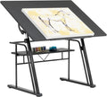 Studio Designs Zenith Height Adjustable Drafting Table with Shelf in Black, 42" W X 30" D