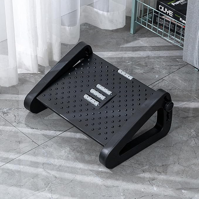Adjustable Height Foot Rest with Massage Surface for Under Desk, 6 Height Adjustable Foot Stool for Desk at Work for Home, Office