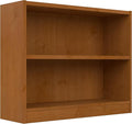 Bush Home Universal Small 2 Shelf Bookcase in Natural Cherry, Low Storage and Display Bookshelf for Home Office or Living Room Organization
