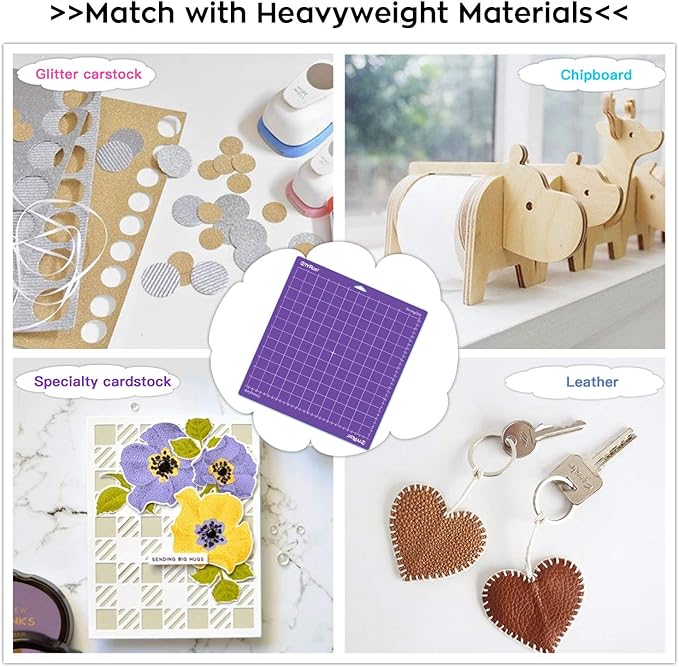 HTVRONT Strong Grip Cutting Mat, 3 Pack Cutting Mat 12x12 Compatible with Cricut Maker 4/Maker 3/Maker/Explore 4/3/Air 2/One, Strong Adhesive Sticky Quilting Cutting Mats Replacement Accessories