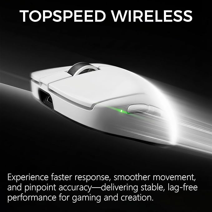 MCHOSE A7 V2 Ultra Wireless Gaming Mouse, Tri-Mode Connection, 59 Grams, PAW3950 TI Custom 42K DPI Sensor, Wired/Wireless Dual 8K Polling, 130 Hour Battery Life - White
