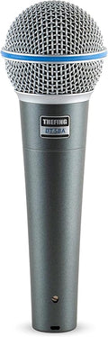 BT 58A Wired Vocal Dynamic Karaoke XLR Handheld Microphone for Singing, Supercardioid, Includes 16ft Audio Cable and Stand Adapter, for Stage, Studio, Mixer, Speaker