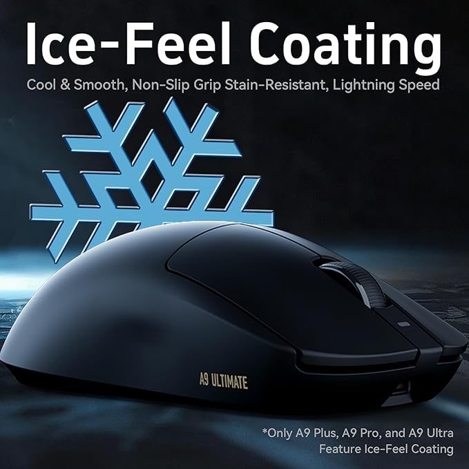 ATK Dragonfly A9 Plus Wireless Gaming Mouse, 57g Lightweight, PAW3395 Sensor, Adjustable DPI, 1K Polling, 240 Hr Battery Life, Tri-Mode NearLink/BT/Wired