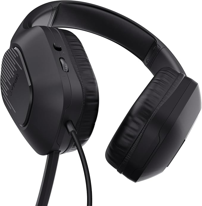 Trust Gaming GXT 415 Zirox Lightweight Gaming Headset with 50mm Drivers for PC, Xbox, PS4, PS5, Switch, Mobile, 3.5 mm Jack, 2m Cable, Foldaway Microphone, Over-Ear Wired Headphones - Black